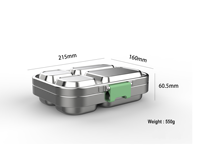 Bestseller RVS Lunchbox, Magnetronbestendig, Kerstcadeau voor Kinderen, Rechthoekig, Sushi-opbergdoos, Verwarmbaar