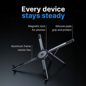 Supporto Magnetico per Telefono in Lega di Alluminio di Alta Qualità, Supporto Pieghevole Multifunzione Universale per Laptop e Tablet PC - Product Image 3
