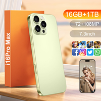 Nouveau Smartphone 16 Pro Max 5G 2026, 16 Go + 1 To, Double SIM, 8000 mAh, Écran AMOLED 7,3 pouces, Deca Core, 108 MP, CDMA, Version Globale, Anglais, 120 Hz