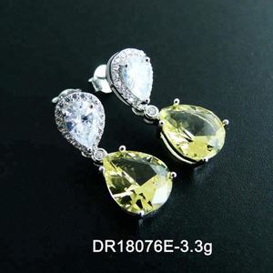 Pendientes Colgantes Alexander de Plata de Ley 925 al por Mayor para Mujer, Joyería con Piedras de Color Cambiable - Product Image 5