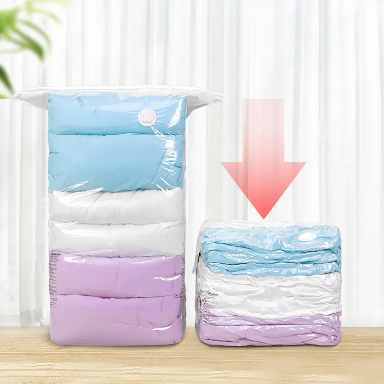 Taili 2 PACK Pump Free Space Saver Cube Storage Frosted Closet Organizer Clothes And Bedding Mattress Vacuum Compressed Bag