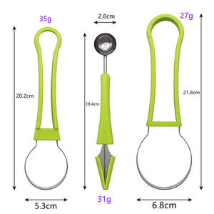 Ensemble de cuillères à fruits multifonctionnelles en acier inoxydable, très vendu, 3 en 1, gadget de cuisine pour couper les fruits - Product Image 4