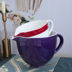 Tazón mezclador de boca puntiaguda grande de cerámica creativa de estilo moderno, colorido, a la moda, para batir huevos, servir ensalada, sopa, agua, maceta para plantas - Product Image 2