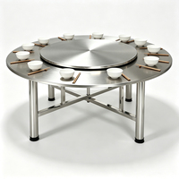 Table à manger multifonctionnelle détachable en acier inoxydable Table de mariage ronde pliable pour meubles de maison, restaurant et hôtel Banquet