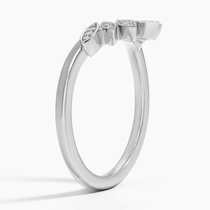 Anillo Radiante Curvo de Moissanita Chapado en Plata, Joyería Contemporánea para Mujer, Accesorio de Moda para Fiesta de Compromiso - Product Image 1