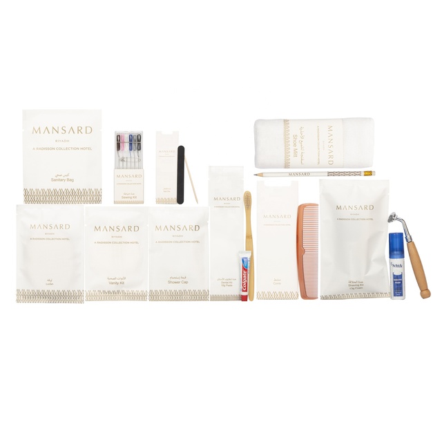 Biodegradable Eco Friendly Hotel Supplies Amenities Guest Hygiene Set 5 Star Hotel Amenities Kit