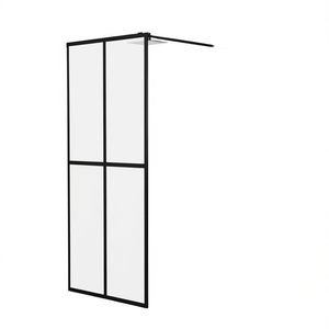 Paroi de douche en verre trempé transparent 31,5x76,8 pouces avec cadre coulissant, design minimaliste, épaisseur 6 mm - Product Image 1