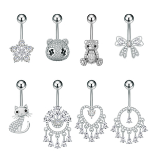 Vendita calda <span class=keywords><strong>in</strong></span> fabbrica 316L acciaio inox 14G orso Panda gatto <span class=keywords><strong>ombelico</strong></span> <span class=keywords><strong>Piercing</strong></span> <span class=keywords><strong>per</strong></span> le donne <span class=keywords><strong>argento</strong></span> placcato CZ grazioso <span class=keywords><strong>ombelico</strong></span> - Product Image 3