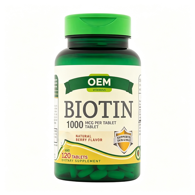 Biotin 1000mcg Natural Berry Flavor Supports Skin Nails 120 Tablets Dietary Supplement