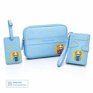 Set de Organizador de Viaje Personalizado <span class=keywords><strong>para</strong></span> <span class=keywords><strong>Niños</strong></span> con Porta Pasaportes, Etiqueta <span class=keywords><strong>para</strong></span> Equipaje y Bolsa con Cierre, Set de Accesorios de Viaje Infantiles con Dibujos Animados - Product Image 1