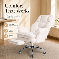 Chaise de bureau à accoudoirs réversibles croisés, avec support lombaire en boucle, pour salle de réunion, bureau à domicile et travail sur ordinateur