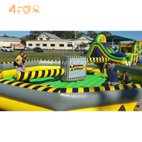 Pista de Obstáculos Inflable Wipeout, Juego Inflable Meltdown, Máquina de Obstáculos Giratorios, Juegos Inflables