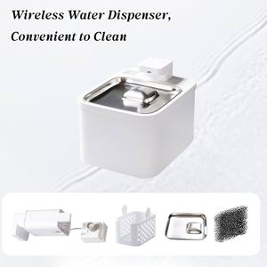 Fontaine à eau sans fil UV pour chat, fontaine à eau automatique pour animaux de compagnie avec capteur intelligent, fontaine à eau pour chat - Product Image 4