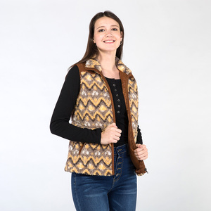 صدرية نسائية للبيع بالجملة ملابس غربية دافئة غير رسمية صدرية مزركشة مطبوعة أزتيك - Product Image 2