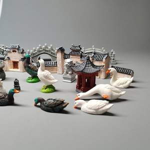 Mini Maison Mousse Terrarium Colline Montagne Pont Oie Résine Artisanat Ornement Cour Chinois <span class=keywords><strong>Fengshui</strong></span> Miniatures Zen Jardin Statue - Product Image 6