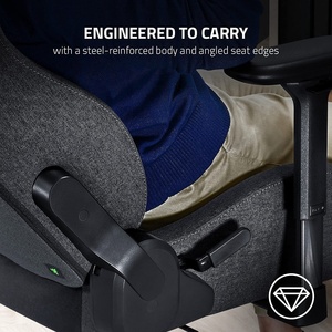 <span class=keywords><strong>Iskur</strong></span>-Silla de tela para juegos para adultos, sillón de tela textil gris oscuro con sistema de soporte Lumbar, peso máximo de 300 libras - Product Image 3