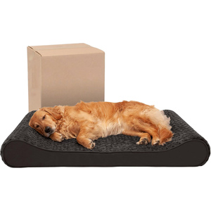 Customized Waterproof Removable Washable Cover Orthopedic Dog Bed Large Dogs Ultra <b>Plush</b> Faux Fur Solid Rectangle Luxury - Product Image 1
