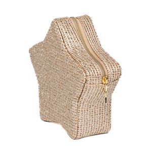 Pochette cadeau pour cosmétiques, sac de rangement portable, pochette à cosmétiques ornée de strass dorés pour la vente en gros - Product Image 3