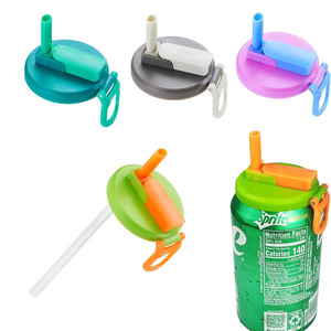 Tapa Multifuncional Reutilizable para Latas de Refresco, Libre de BPA, de Plástico PP, con Pajita, Compatible con <span class=keywords><strong>Tapas</strong></span> de Pajita Estándar, Accesorios de <span class=keywords><strong>Bar</strong></span> - Product Image 1