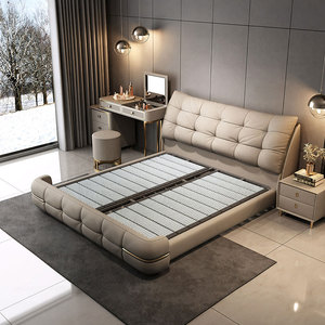 Meubles de chambre à coucher en bois de luxe moderne, lits rembourrés doux, <span class=keywords><strong>lit</strong></span> <span class=keywords><strong>double</strong></span> taille king size avec rangement, design de haute qualité - Product Image 5