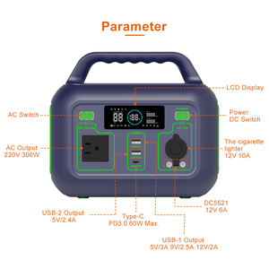 מוצרי מכירה חמים קמפינג חיצונית כניסת פאנל סולארי 300w ליתיום lifepo4 תחנת כוח ניידת - Product Image 3