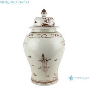 Rzx24/RZSX24-B pots de stockage en céramique pour <span class=keywords><strong>oiseau</strong></span> et grue, pots de gingembre peints à la main en porcelaine Antique marron bleu et blanc - Product Image 3