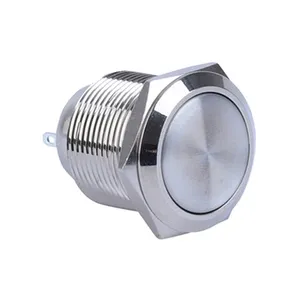 19mm Momentary Stainless Steel Metal Push Button Switch Waterproof Flat Top 12V 24V DC 110V 250V AC 1NO SPST Screw Terminal