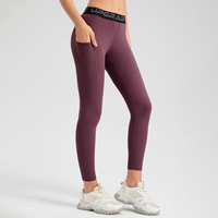 Leggings de sport taille haute ajustés à séchage rapide pour femme, personnalisés, très élastiques, pour le yoga, le fitness et l'entraînement en salle de sport, grandes tailles, avec poches