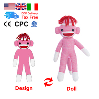 Jouet en peluche de logo personnalisé OEM singe en peluche personnalisé animal en peluche avec t-shirt de marque pour les cadeaux promotionnels et les mascottes de personnage