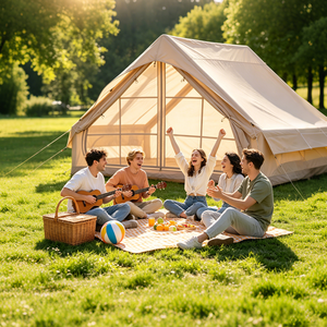Carpa Inflable para 3-4 Personas, Ligera, <span class=keywords><strong>de</strong></span> Tela Oxford 300D, para Camping, <span class=keywords><strong>Casa</strong></span> <span class=keywords><strong>de</strong></span> Campaña <span class=keywords><strong>de</strong></span> Instalación Rápida y Automática - Product Image 1