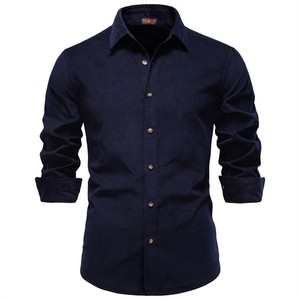 <span class=keywords><strong>Camisa</strong></span> de Hombre <span class=keywords><strong>para</strong></span> Otoño e Invierno, Nueva, Color Sólido, 100% Algodón, Estilo Casual de Negocios, Cuello de Solapa, Manga Larga, Formal, Versátil - Product Image 4