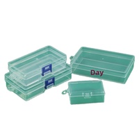 Boîte de rangement en plastique transparente rectangulaire en PP, épaisseur 0,1 mm, avec couvercle et fermoir, petite boîte à accessoires en plastique