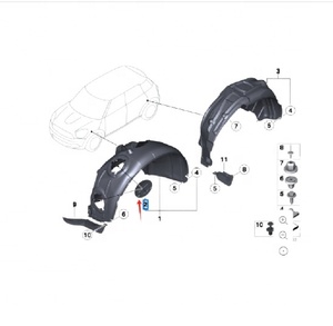 51719802413 rivestimento interno del pannello a foglia anteriore per BMW <span class=keywords><strong>Mini</strong></span> One <span class=keywords><strong>Cooper</strong></span> R60 R61 - Product Image 4