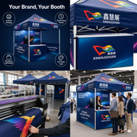Tente pliante publicitaire pour salon professionnel, avec logo personnalisé imprimé, toile Oxford imperméable 600D, structure en aluminium
