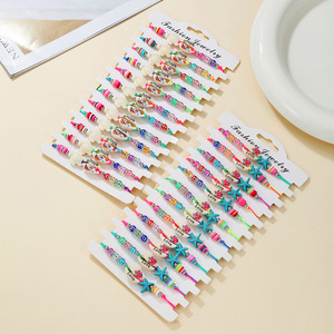 Fashion Jewelry Colorful <b>Beaded</b> <b>Bracelet</b> Set Acrylic Cartoon Seashell Starfish Unisex Wrap <b>Bracelets</b> Spring 2026 - Product Image 1