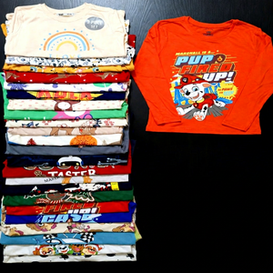 Overrun ยกเลิกคำสั่งซื้อเสื้อผ้าเด็กที่เหลือเสื้อยืดออกแบบ & สีหลากหลายสำหรับเด็กผู้ชายและเด็กผู้หญิงวัสดุผ้าฝ้ายระบายอากาศ - Product Image 1