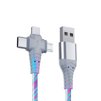 Cable USB 3 en 1 en Oferta, Precio de Fábrica, Cobre Puro para Iluminación Nocturna, Transferencia de Datos, Carga de Energía de 3A para Teléfonos Móviles LPhones