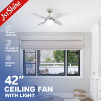 Ventilateur de plafond 1stshine 42 pouces, design moderne, écologique, commande vocale, moteur silencieux, fonction minuterie, avec éclairage LED
