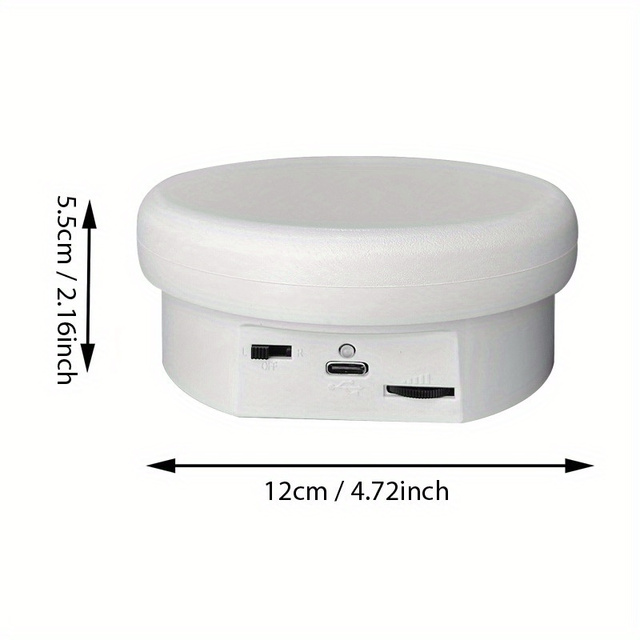 12cm 4.72 Inch Motorized Rotating Turntable 360 Rotating Display Stand Electric Rotating Platform for Photography Products Show