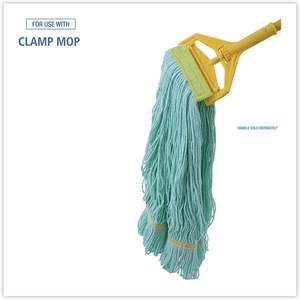 Tête de balai serpillère Boardwalk 1200XLCT EcoMop extra large à extrémités bouclées, verte, lot de 12, avec fibres recyclées, panier en plastique, équipement de nettoyage - Product Image 6