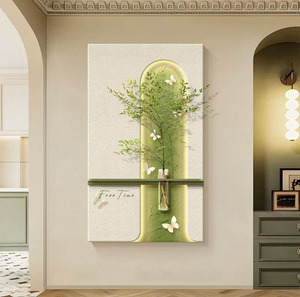 ภาพวาดตกแต่งแจกันศิลปะแบบเรียบง่ายด้วยไฟ LED หินทรายสามมิติรูปห้องโถงลมครีม - Product Image 6