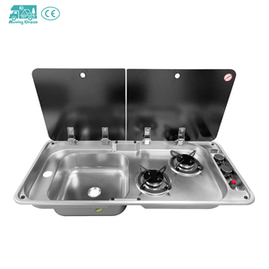 Lavello JDA SS304 per RV con Fornello a Gas a Doppio Bruciatore, Lavello e Fornello Adatto per RV, Roulotte, Barca, Yacht, <span class=keywords><strong>Camper</strong></span> - Product Image 1