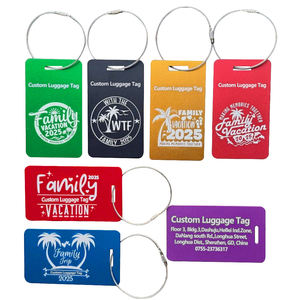 Logotipo personalizado Gravado Saco Em Branco <span class=keywords><strong>Tag</strong></span> Rose Gold Azul Verde Favor Do Casamento Cruise Crew Travel Custom Metal Alumínio Bagagem <span class=keywords><strong>Tag</strong></span> - Product Image 2