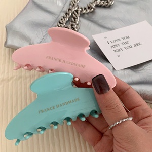 BELLE WORLD Customizable Solid Gold Label Sweet <strong>Girlish</strong> Acetate Hair Claw Elegant High-Quality Shark Clip Hairpins for Women - Product Image 2