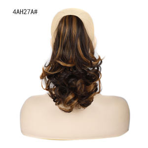 Vente en gros pas cher Bob perruque 12 pouces <span class=keywords><strong>cheveux</strong></span> bouclés lâche vague pince <span class=keywords><strong>cheveux</strong></span> extension de queue de cheval pour les femmes perruque <span class=keywords><strong>cheveux</strong></span> humains - Product Image 3
