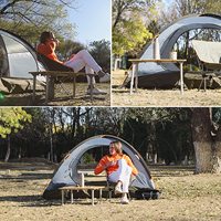 Table pliante portable en bambou Tavolo avec pieds en aluminium à hauteur réglable pour camping, pique-nique ou table de meubles de maison