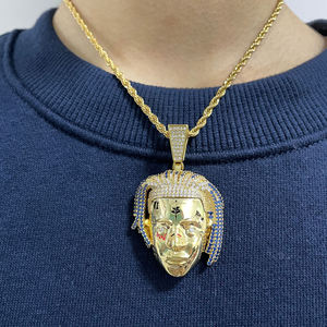 Collier avec pendentif <span class=keywords><strong>avatar</strong></span> de rappeur célèbre xxxtentacion, hip-hop, pavé de strass, glacé, bijoux <span class=keywords><strong>rock</strong></span> bling, nouveau, tendance - Product Image 2