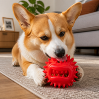Balle distributrice de friandises interactive moderne pour chien en TPE, jouet à mâcher à picots pour le nettoyage des dents, indestructible, disponible en 2 tailles