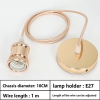 Support de lampe E27 en aluminium à l'extérieur et en plastique à l'intérieur + fil tressé de 1 mètre