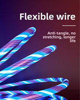 Cable de Carga 3 en 1 con Luz LED USB Tipo-C, Conectores de Aleación de Aluminio para Android, para Xperia